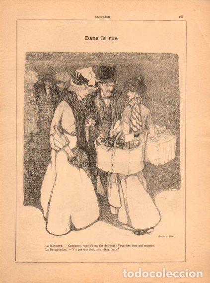 Libros: LAMINA V53312: Sans Gene revista. Dans la rue, dessin de Gose