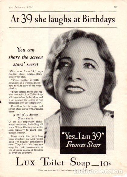 Livres: LAMINA V53361: Frances Starr publicidad jabon LUX