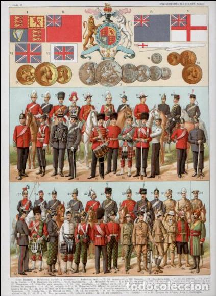 B&uuml;cher: LAMINA V53471: Gran Breta&ntilde;a. Banderas, escudo y monedas. Enciclopedia Segui - Varios