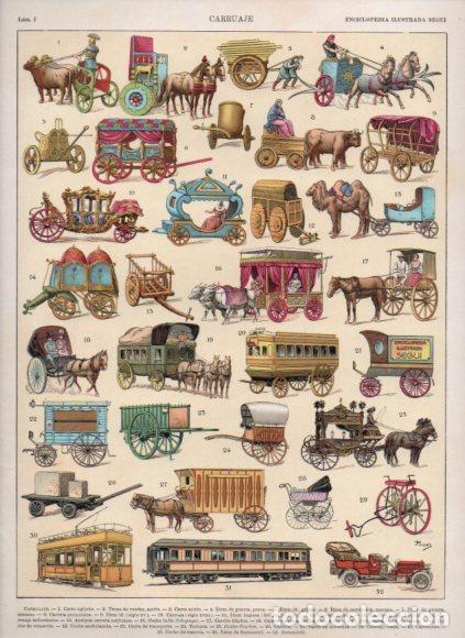 Libros: LAMINA V53467: Carruajes. Enciclopedia Segui - Varios