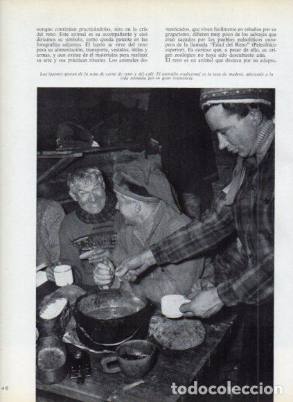 Livros em segunda m&atilde;o: LAMINA V53743: Lapones comiendo sopa de reno con taza de madera tradicional