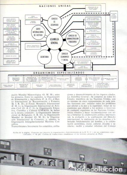 Livros em segunda m&atilde;o: LAMINA V53837: Esquema organizacion y funcionamiento ONU y Cabina traducion en Paris