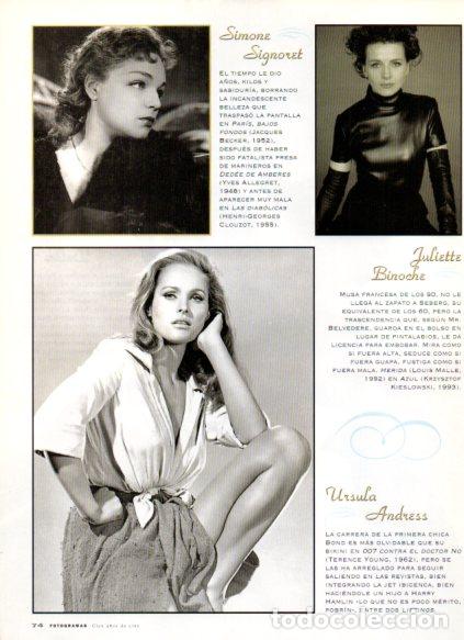 Libri di seconda mano: LAMINA V53612: Ursula Andress, Juliette Binoche, Simone Signoret en trasera Alain Delon - Maruja Tor