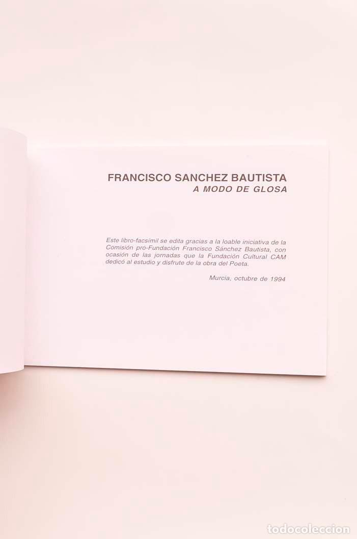 Libros: A modo de glosa - S&Aacute;NCHEZ BAUTISTA, Francisco - Foto 2