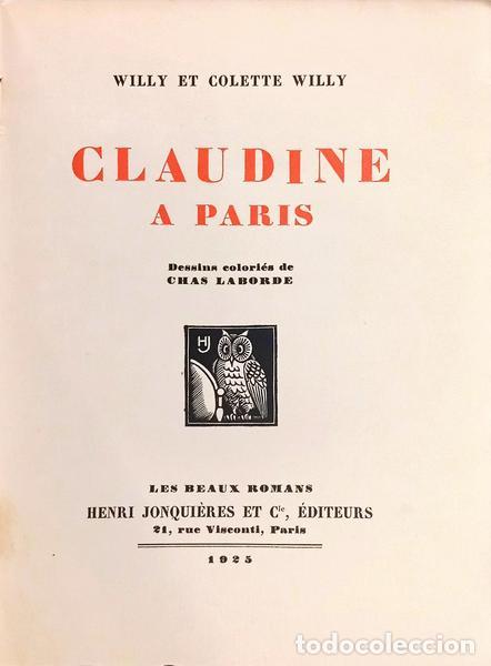 Libros: WILLY e Colette Willy. - CLAUDINE A PARIS. - Foto 2