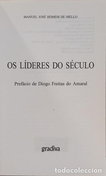 Libros: HOMEM DE MELLO. (Manuel Jos&eacute;) - OS L&Iacute;DERES DO S&Eacute;CULO. [2.&ordf; EDI&Ccedil;&Atilde;O] - Foto 2