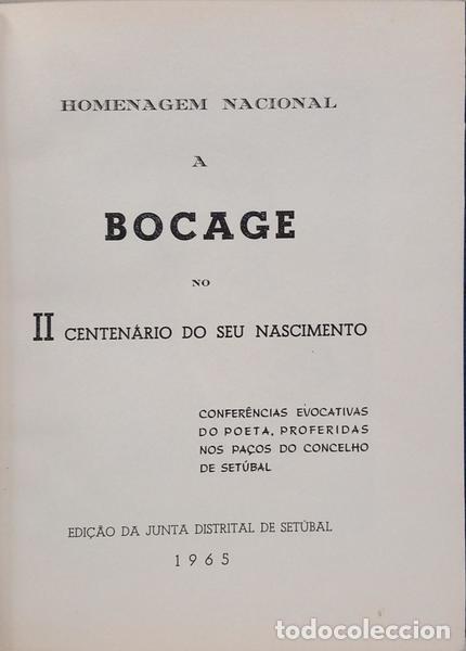 Libri di seconda mano: HOMENAGEM NACIONAL A BOCAGE NO II CENTEN&Aacute;RIO DO SEU NASCIMENTO.