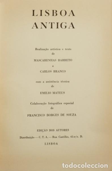 Libros: BRANCO. (Carlos) e Mascarenhas Barreto. - LISBOA ANTIGA. - Foto 1