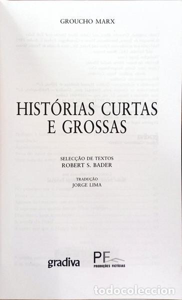 Libros: MARX. (Groucho) - HIST&Oacute;RIAS CURTAS E GROSSAS. - Foto 2