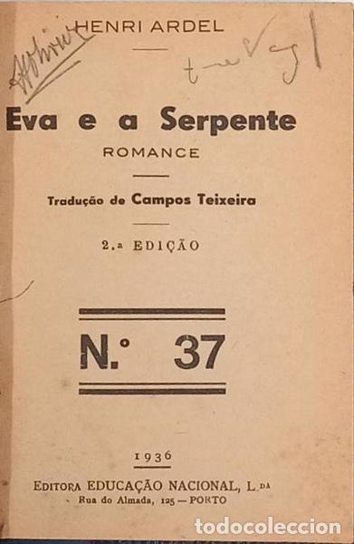 Libros: ARDEL. (Henri) - EVA E A SERPENTE. [2.&ordf; EDI&Ccedil;&Atilde;O]