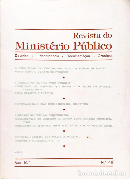 Libri di seconda mano: REVISTA DO MINIST&Eacute;RIO P&Uacute;BLICO, ANO 12.&ordm;, N.&ordm; 48, OUTOBRO-DEZEMBRO 1991.