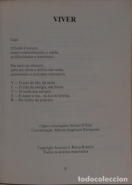 Libros: RELVA RIBEIRO. (Antonio J.) - VIVER. [1.&ordf; EDI&Ccedil;&Atilde;O] - Foto 2