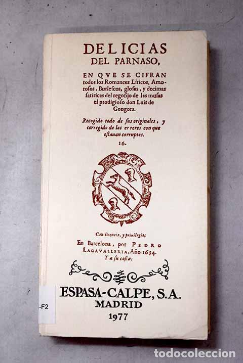 Libros: Delicias del Parnaso.- G&oacute;ngora y Argote, Luis de
