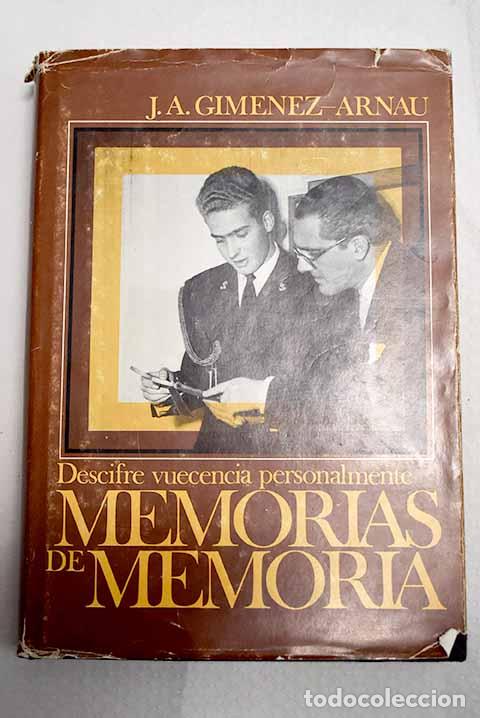 Livros em segunda m&atilde;o: Memorias de memoria: descifre vuecencia personalmente.- Gimenez-Arnau, Jos&eacute; Antonio