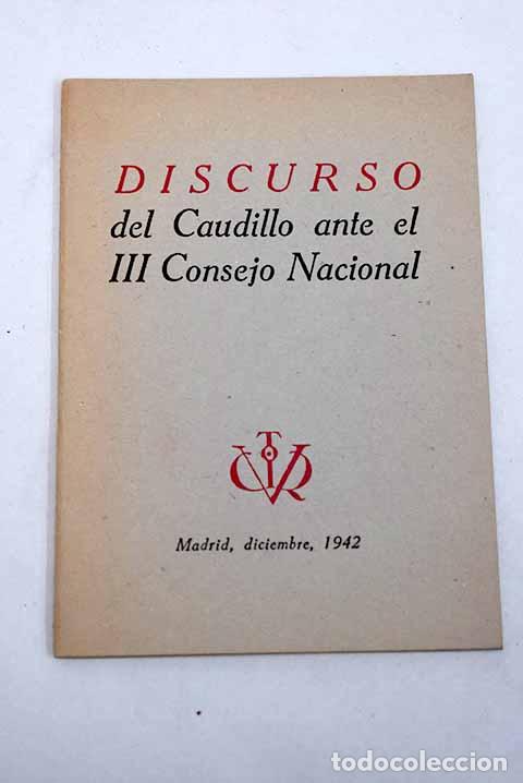 Libros: Discurso del Caudillo ante el III Consejo Nacional