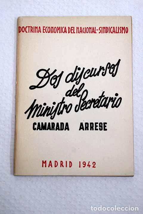 Libros: Dos discursos del ministro-secretario camarada Arrese