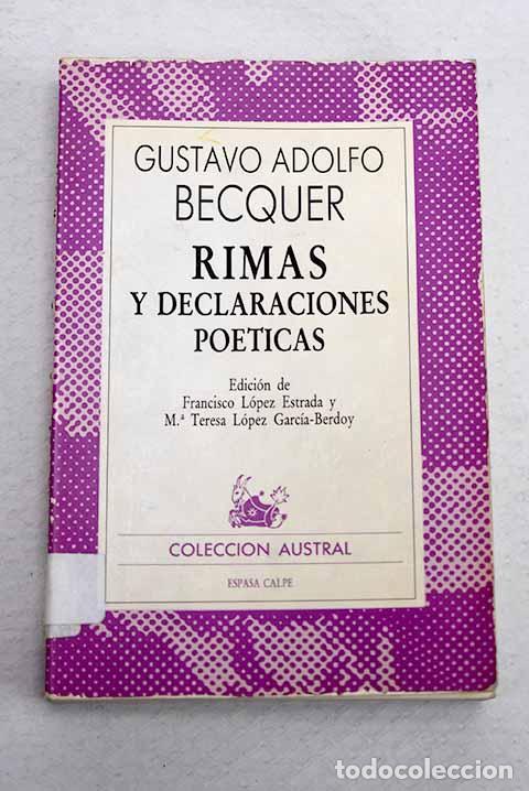 B&uuml;cher: Rimas y declaraciones po&eacute;ticas.- B&eacute;cquer, Gustavo Adolfo