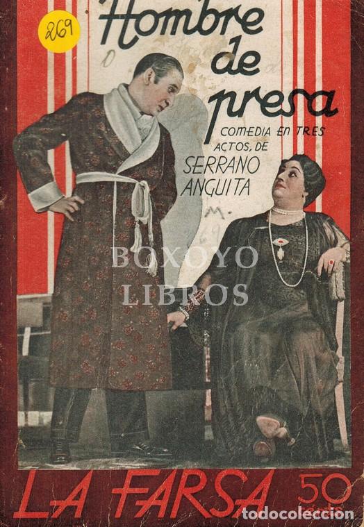 Livros em segunda m&atilde;o: SERRANO ANGUITA, Francisco. Hombre de presa. Comedia en tres actos y en prosa. Dibujos de Antonio Me