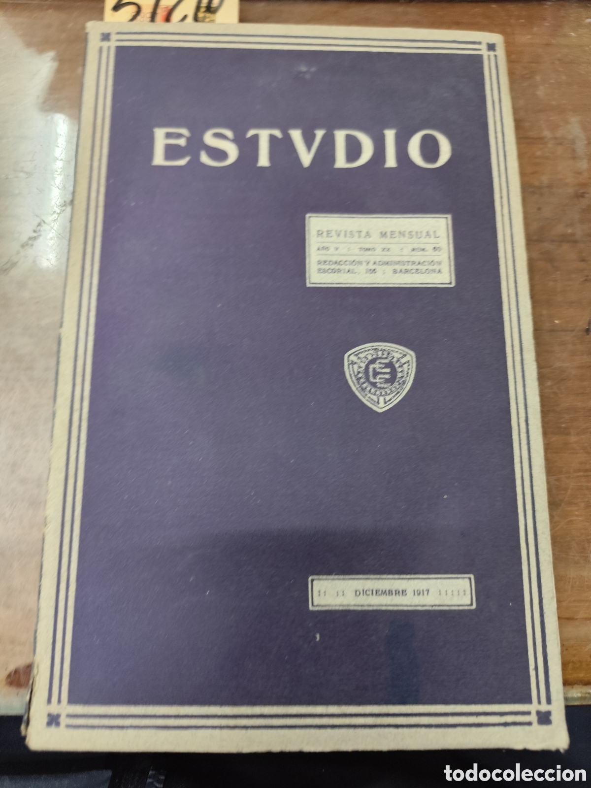 Livros em segunda m&atilde;o: ESTVDIO. Revista mensual de Ciencias,Artes y Literartura n&ordm; 60. Diciembre 1917