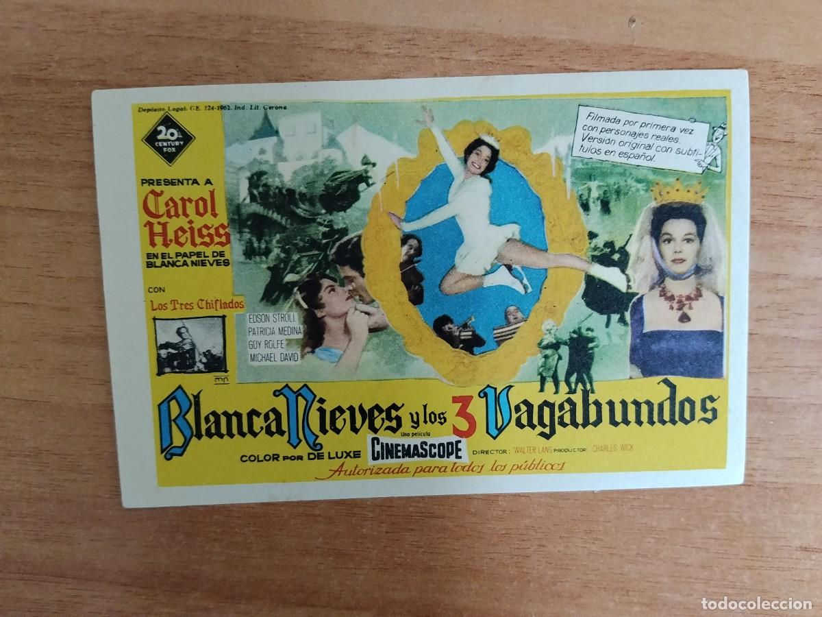 Libros: MORADO-- PROGRAMA DE CINE ----BLANCANIEVES Y LOS 3 VAGABUNDOS