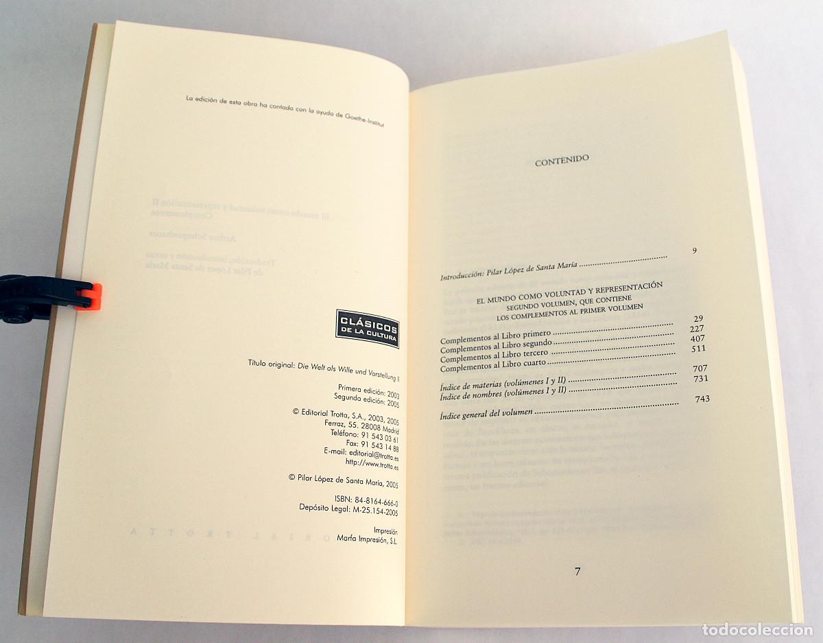 Libros: Arthur Schopenhauer, El mundo como voluntad y representacion 1 y 2 - Foto 12