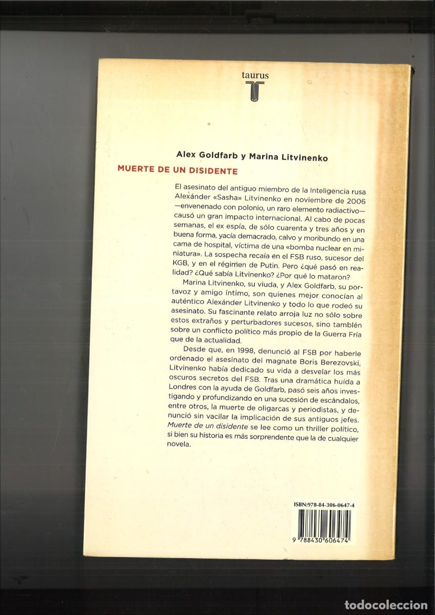 Libros: MUERTE DE UN DISIDENTE. Alex Goldfarb y Marina Litvinenko - Foto 2