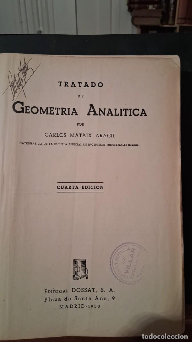 books: Tratado de Geometria Analitica Carlos Mataix Aracil