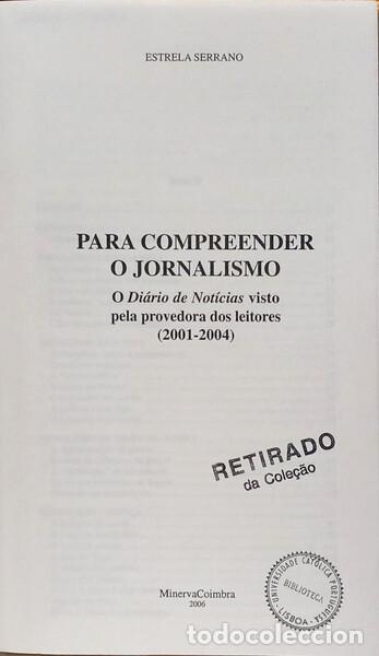 Libros: SERRANO. (Estrela) - PARA COMPREENDER O JORNALISMO. - Foto 2