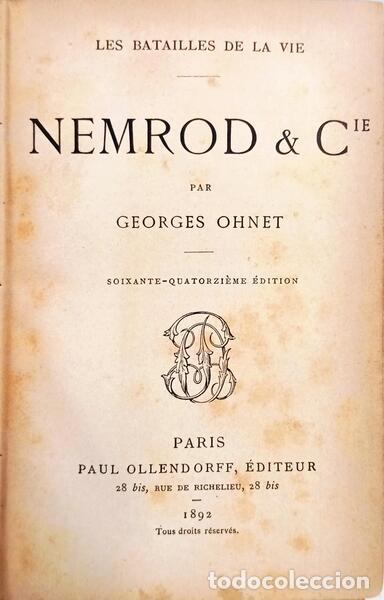 Libros: OHNET. (Georges) - NEMROD & COMPAGNER. - Foto 1