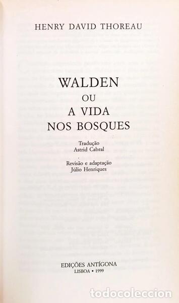 Libros: THOREAU. (Henry David) - WALDEN OU A VIDA NOS BOSQUES. - Foto 2