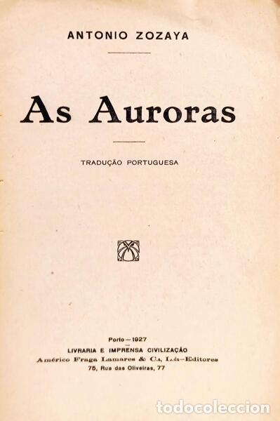 Libros: ZOZAYA. (Antonio) - AS AURORAS. - Foto 2