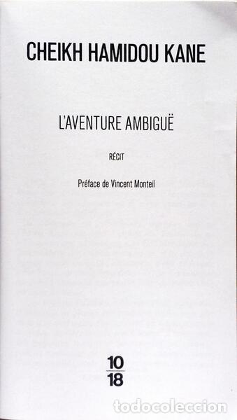 Libros: KANE. (Cheikh Hamidou) - LAVENTURE AMBIGU&Euml;. - Foto 2