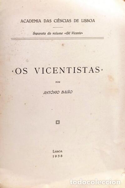 B&uuml;cher: BAI&Atilde;O. (Ant&oacute;nio) - OS VICENTISTAS.