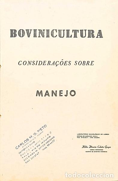 B&uuml;cher: BOVINICULTURA: CONSIDERA&Ccedil;&Otilde;ES SOBRE MANEJO.