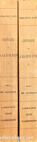 Libros: KANT. (Emmanuel) - CRITIQUE DE LA RAISON PURE. [2 VOLS.] - Foto 3