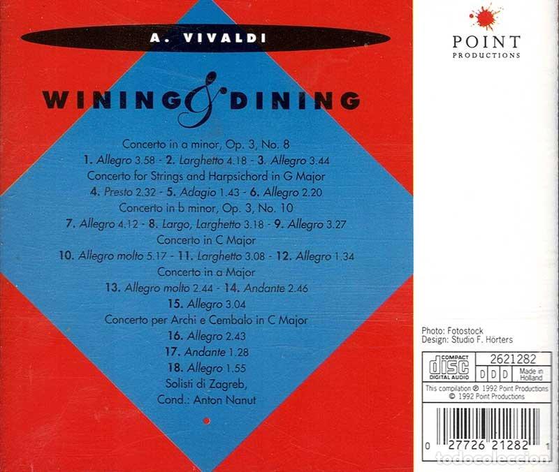 Libros: A. Vivaldi - Wining & Dining. Classical dinner. Sliced turkey breast and Salmon steak. CD - Foto 2