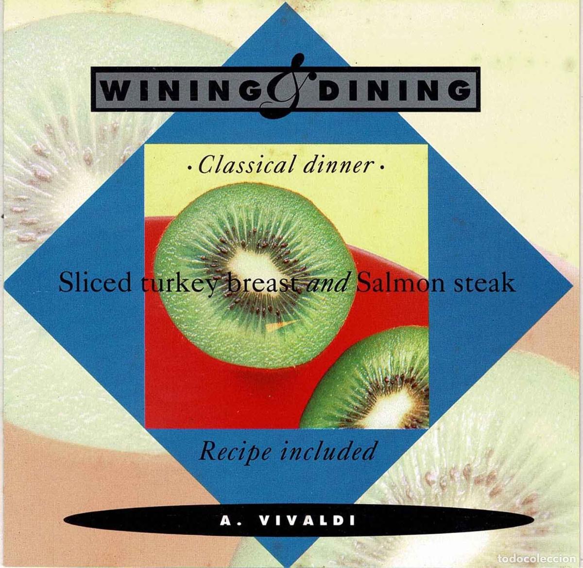 Libros: A. Vivaldi - Wining & Dining. Classical dinner. Sliced turkey breast and Salmon steak. CD