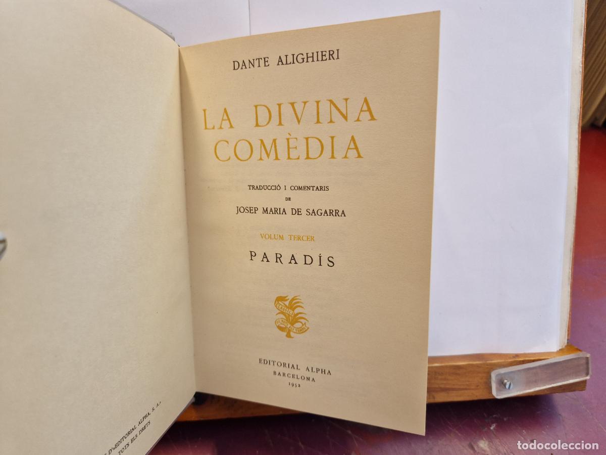 Libros: LA DIVINA COMEDIA. DANTE ALIGHIERI. JOSEP MARIA DE SAGARRA.