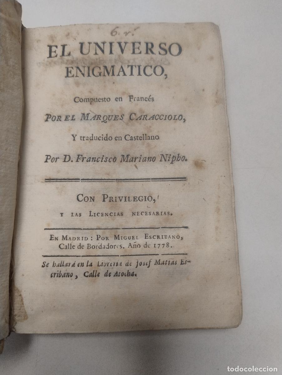 Livres: El universo enigm&aacute;tico - Marqu&eacute;s Caracciolo