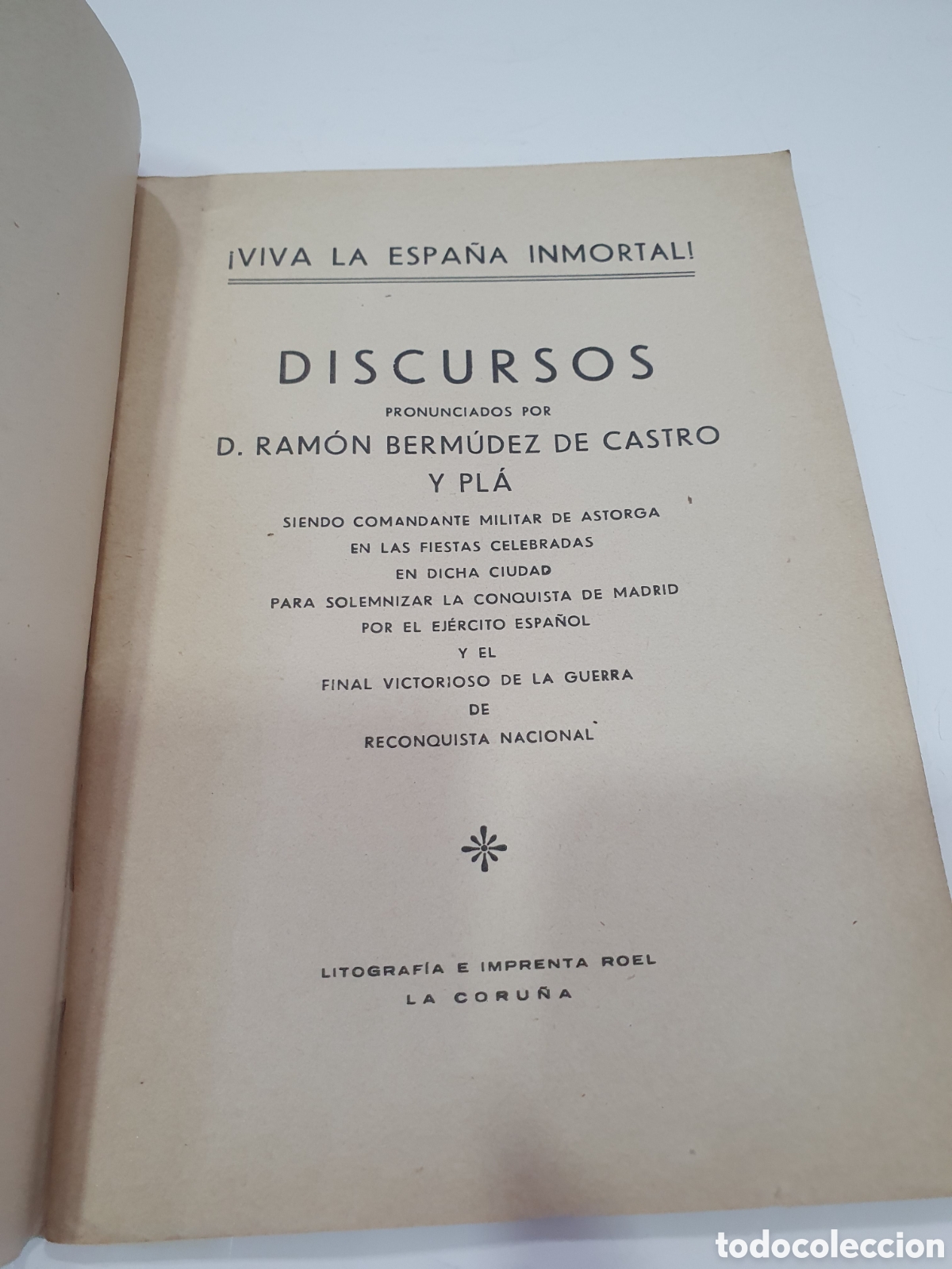 Libros: Discurso Ramon Bermudez de Castro y Pl&aacute;. 1939. (L131) - Foto 4