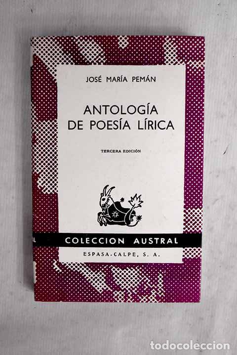 Livros em segunda m&atilde;o: Antolog&iacute;a de poes&iacute;a l&iacute;rica.- Pem&aacute;n, Jos&eacute; Mar&iacute;a