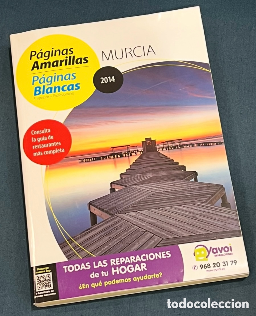 Libros: Libro. Gu&iacute;a Telef&oacute;nica. P&aacute;ginas Amarillas. Murcia. 2014.