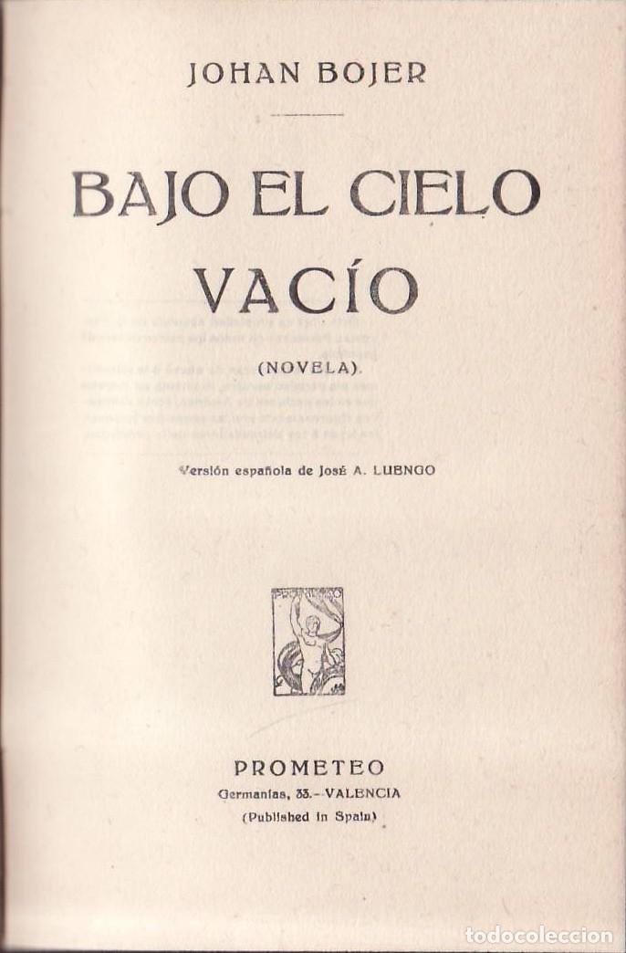 Livros em segunda m&atilde;o: BOJER, Johan.- - Bajo el cielo vac&iacute;o. Novela. Versi&oacute;n espa&ntilde;ola de Jos&eacute; A. Luengo.