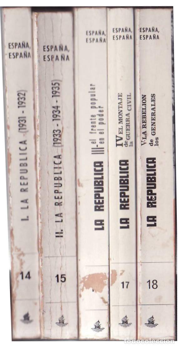 Libri di seconda mano: BRAVO MORATA, Federico.- - La rep&uacute;blica. 5 tomos: 1931-1932. 1933-1934-1935. El frente popular en el