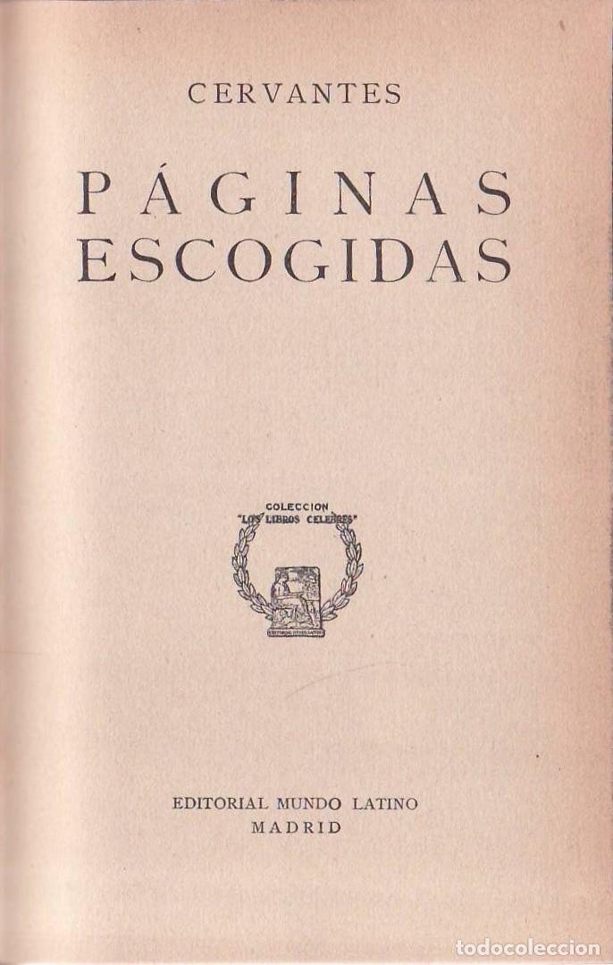 Libros: CERVANTES, Miguel de.- - P&aacute;ginas escogidas.