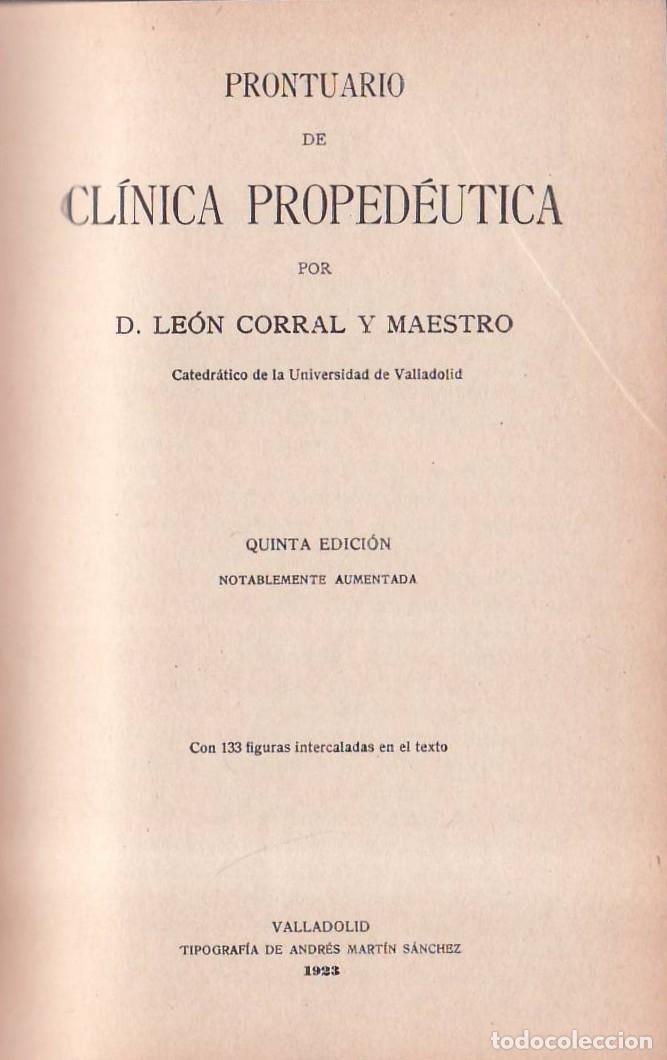 Libri di seconda mano: CORRAL Y MAESTRO, Le&oacute;n.- - Prontuario de cl&iacute;nica proped&eacute;utica.