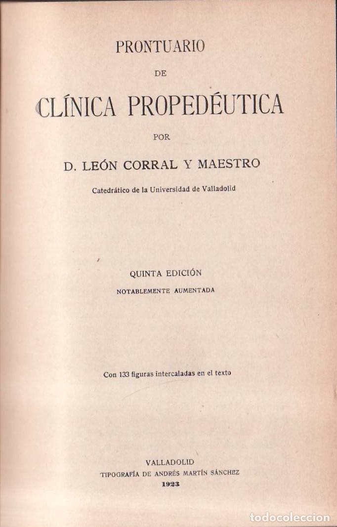 Libri di seconda mano: CORRAL Y MAESTRO, Le&oacute;n.- - Prontuario de cl&iacute;nica proped&eacute;utica.