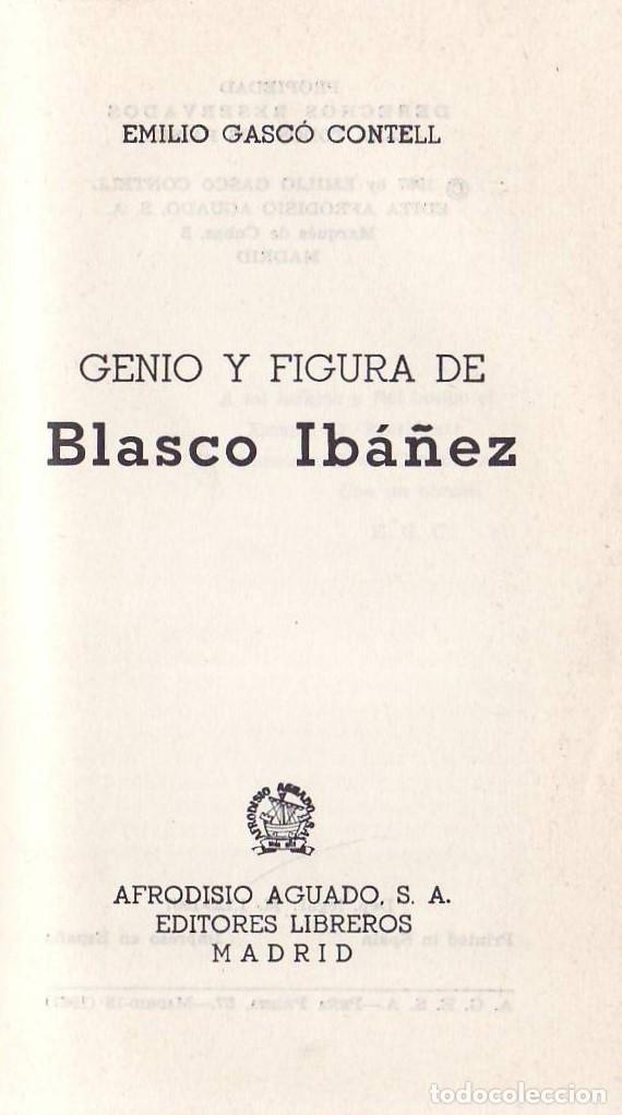 B&uuml;cher: GASCO CONTELL, Emilio.- - Genio y figura de Vicente Blasco Ib&aacute;&ntilde;ez.