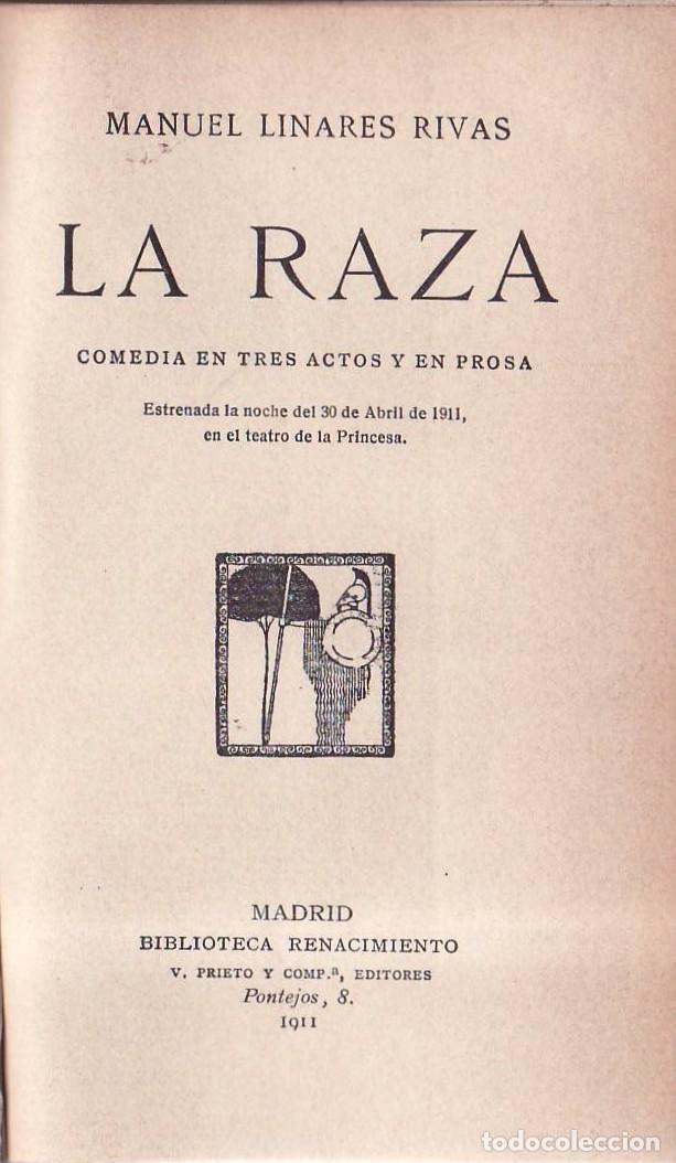 B&uuml;cher: LINARES RIVAS, Manuel.- - La raza. Comedia en tres actos.