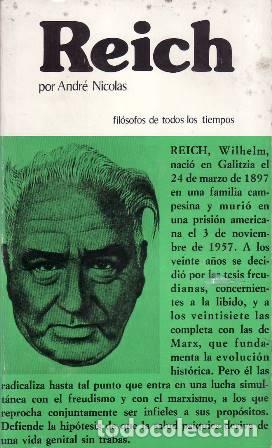 Livros em segunda m&atilde;o: NICOL&Aacute;S, Andr&eacute;.- - Reich o la revoluci&oacute;n radical. Traducci&oacute;n de Gloria Garrido Ramos.